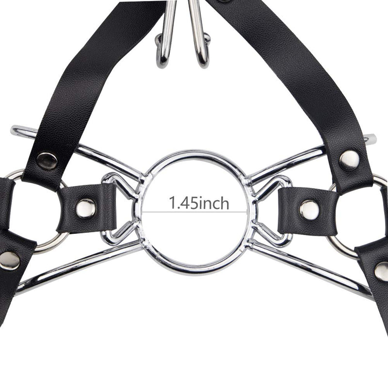 FST Metal Spider Ring Gag with Head Slave Harness Nose Hook Flirting Mouth Gags Sex Toys for Couple Adult Games Unisex Sex Products (Silver) Silver