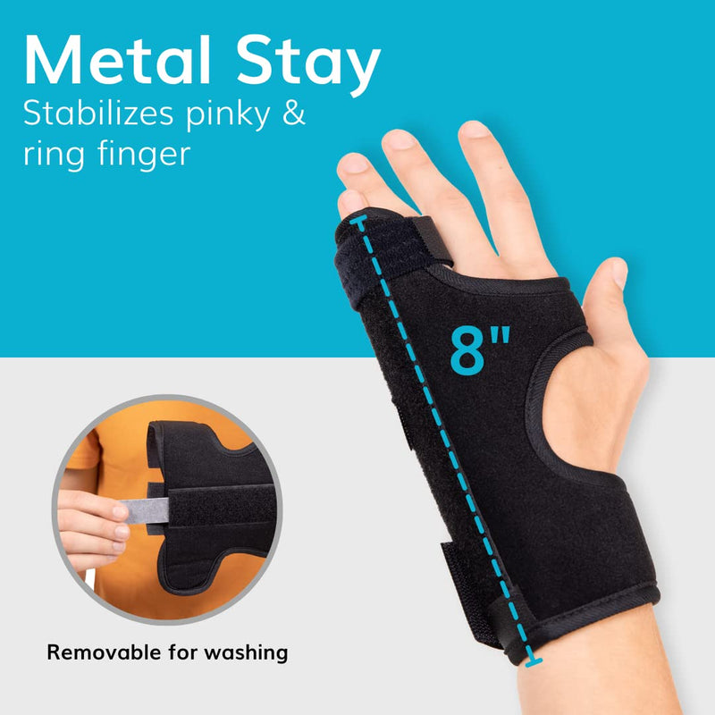 [Australia] - BraceAbility Ulnar Gutter Splint - Hand Support Brace for Metacarpal and Boxer's Fracture Treatment, Broken or Jammed Pinky and Ring Trigger Finger Pain Relief, Right or Left Immobilizer Cast (M) Medium 