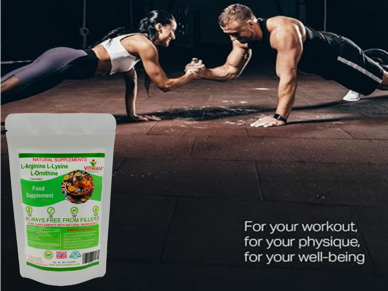 L-Arginine, L-Lysine, L-Ornithine, Tri-Amino Complex -1000mg Capsules - Synergistic Sports Bodybuilder Supplement, Gym & Muscle Mass Support (90) 90