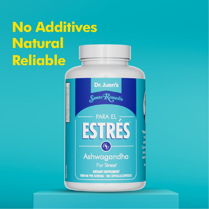 [Australia] - Santo Remedio Ashwagandha, Stress Support, Dietary Supplement, 1000 mg Per Serving, 180 Capsules, No Artificial Flavors, No Artificial Colors, Sugar & Sodium Free, Vegetarian 