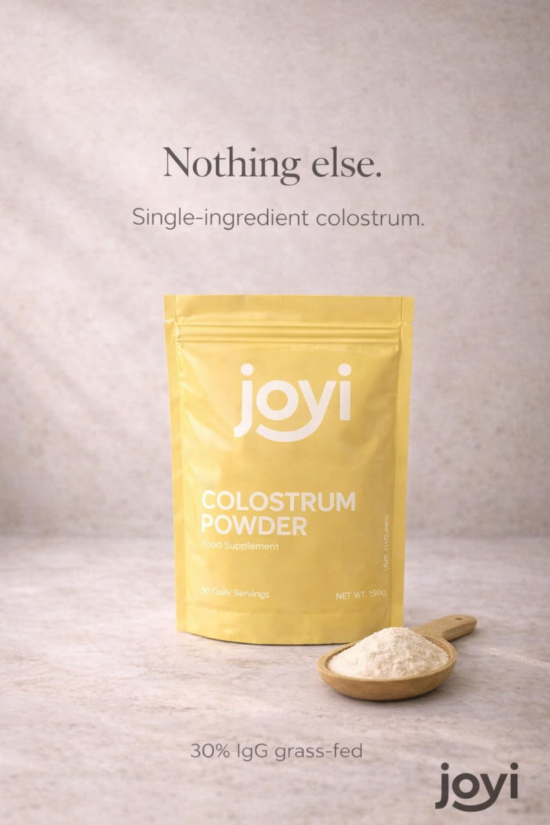 Joyi Colostrum Powder – Grass Fed Bovine Colostrum – Unflavoured Food Supplement – Sugar Free, Keto Friendly – 150g (30 Daily Servings)