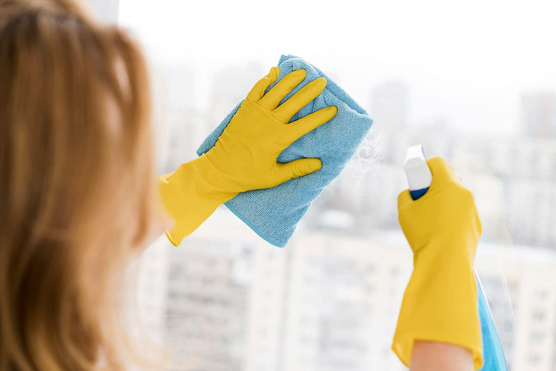 [Australia] - SteadMax 3/6 Pairs Cleaning Gloves, Reusable Natural Rubber Dish Gloves, Latex Non-Slip Gloves for Kitchen and Household… Large 3 Pack 