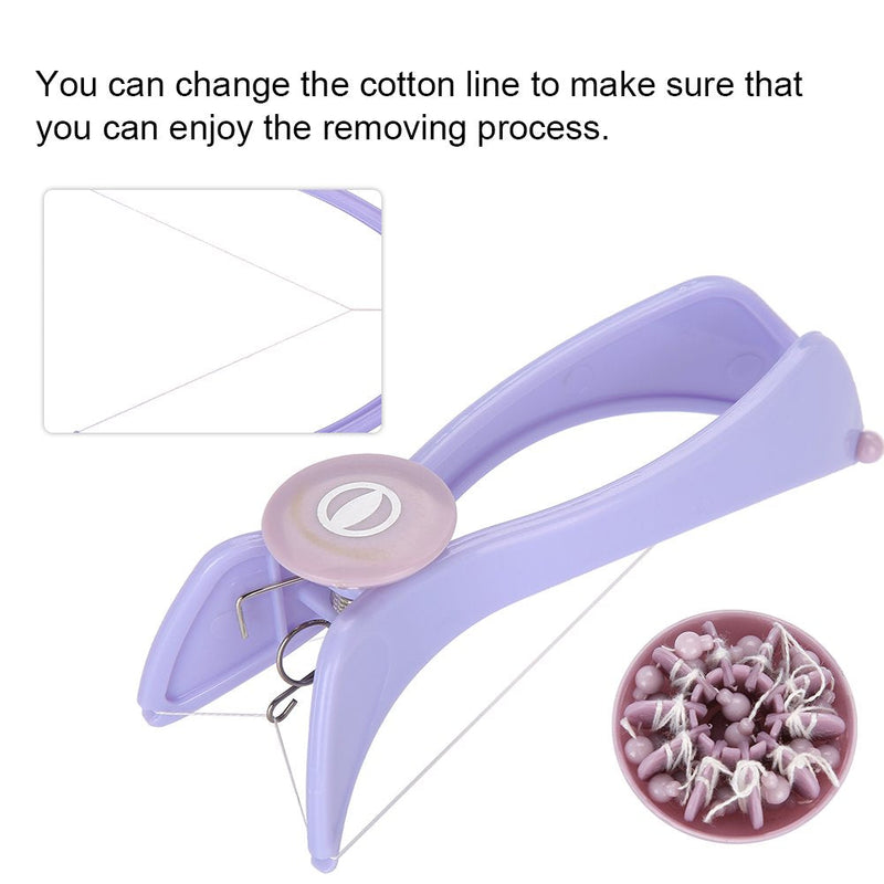 [Australia] - Aoutecen Facial Hair Epilator 10 Cotton Lines Epilator for Face and Neck Hair Removal Portable Purple Non-Waterproof 