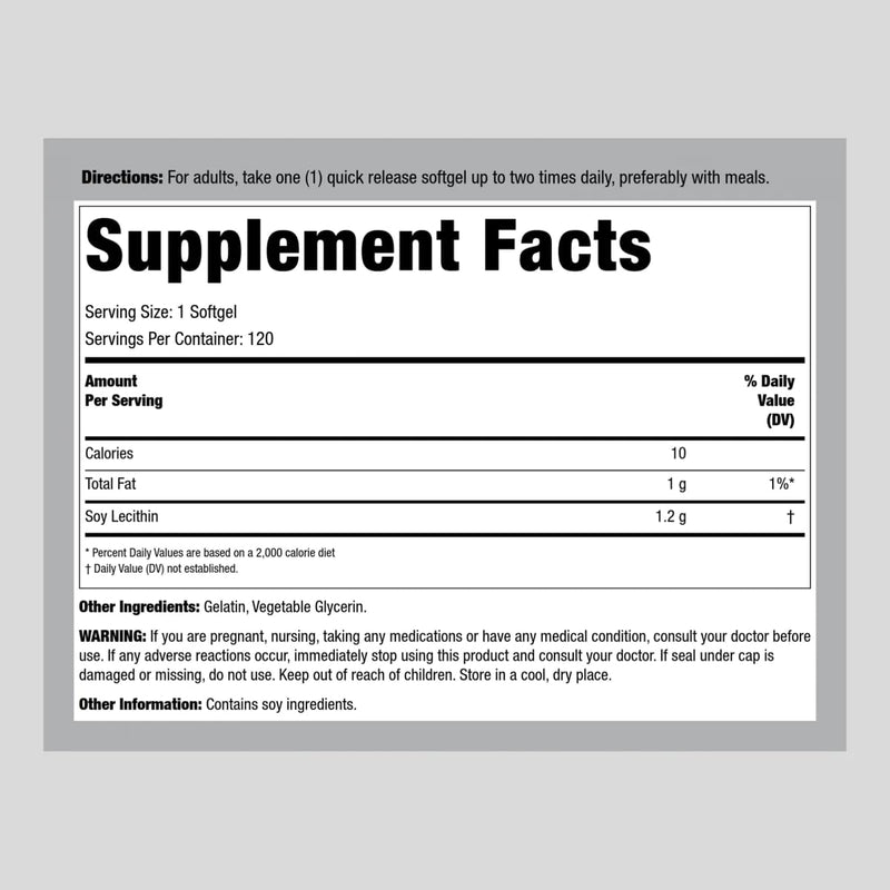 [Australia] - Lindberg Lecithin 1200mg | 120 Softgel Capsules | Phospholipid Complex | Non-GMO, Gluten Free Supplement 