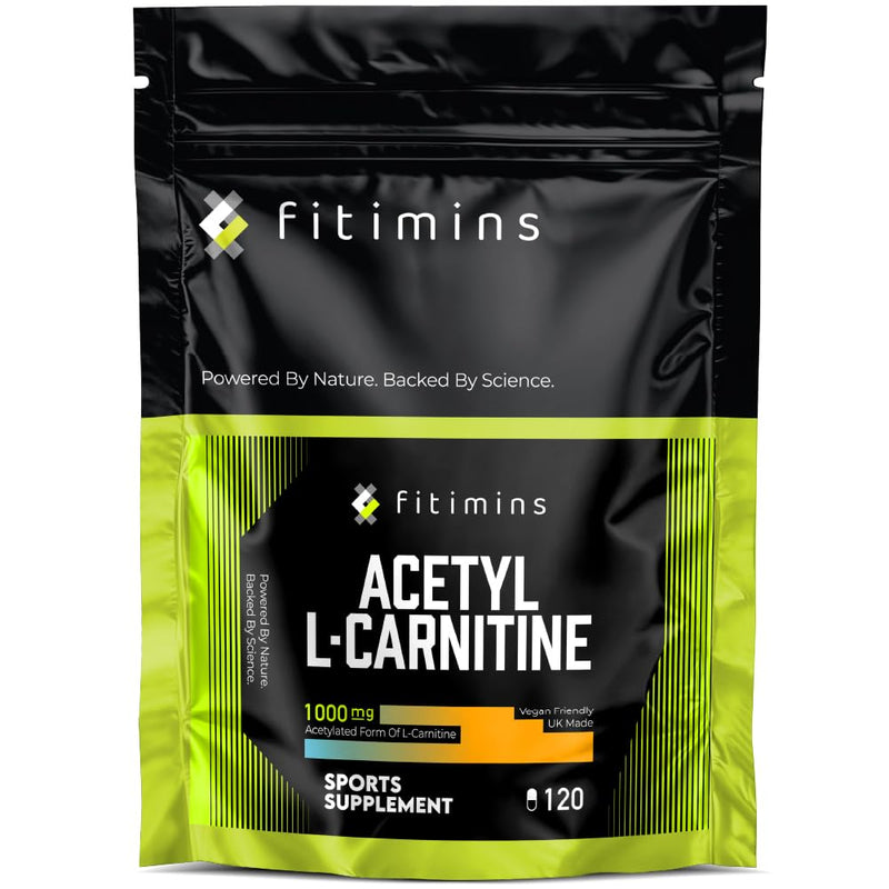 Acetyl L-Carnitine 1000mg | Amino Acid Sports Performance Supplement | 120 Vegan Capsules | 2-Month Supply | High Strength ALCAR | Natural Energiser for Weight Loss, Metabolism & Energy | Fitimins