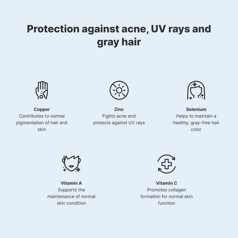 Vilgain Hair, Nails & Skin Complex ⁠-⁠ Probiotics, Vitamins and Minerals to Support The Health of Skin, Hair and Nails, in Vegetable Capsules