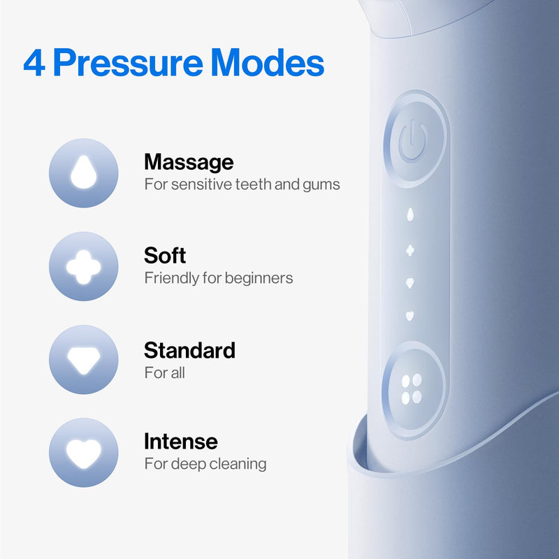 [Australia] - usmile C10 Portable Water Flosser ‚Äì Travel-Friendly, 95-Day Battery, 4 Modes, 360¬∞ Nozzle, 180ml Tank, IPX7 Waterproof, Dentist-Recommended for Braces, Implants & Sensitive Gums (Blue) Blue 