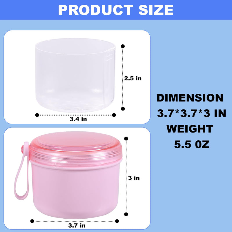 Denture Case, Leak Proof Denture Bath Cup for Travel, Denture Container Cups for Soaking Full & Partial Dentures, Retainers, Denture Cleaning Kit Holder Box with Denture Cleaner Brush-Pink Pink