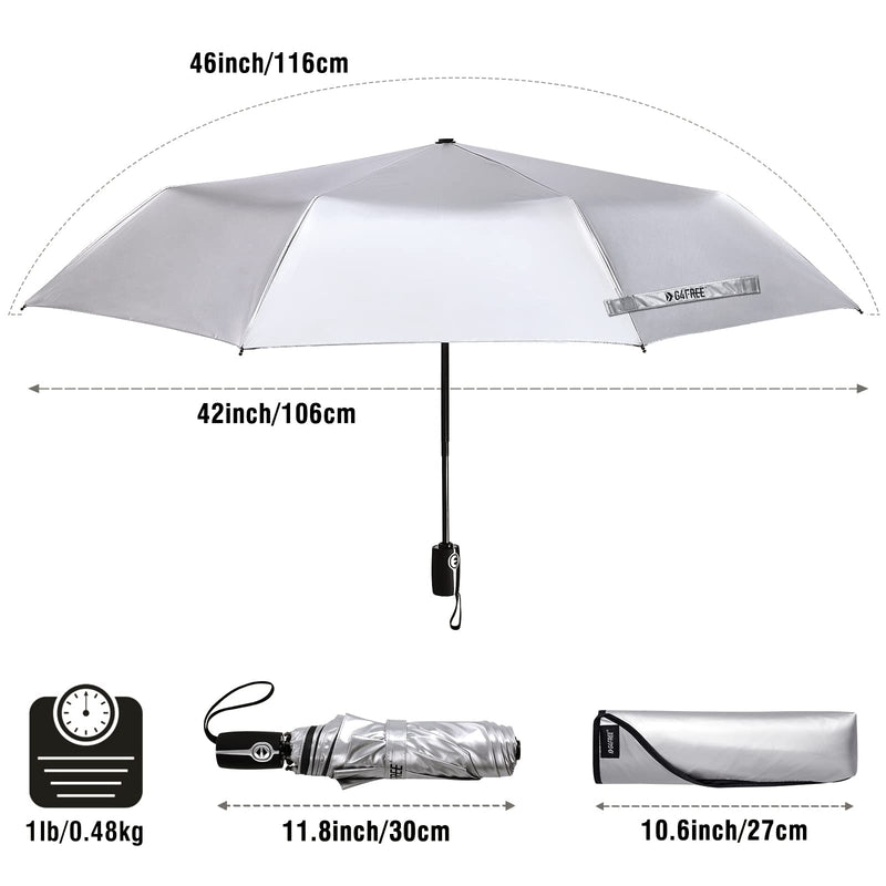 G4Free 2 Pack UPF 50+ UV Protection Umbrella, 46 Inch & 42 Inch (Black)