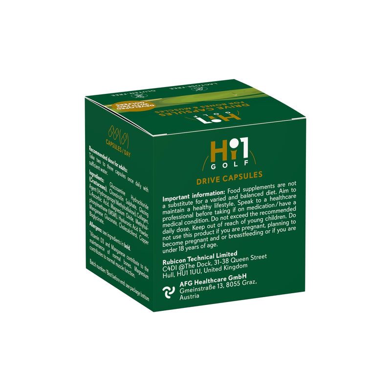 Hi1 GOLF - Golf Joint Supplement - Stay Flexible, Swing Consistent, Supports Mobility & Swing Performance with Glucosamine, Chondroitin, Copper, Collagen & Hyaluronic Acid, Joint Freedom - 60 Capsules