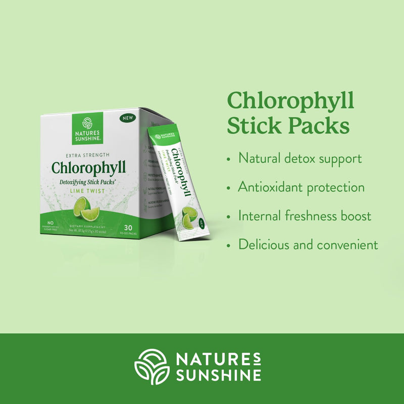 [Australia] - Nature's Sunshine Chlorophyll Stick Packs: Supercharge Your Detox and Boost Gut Health in Convenient, Delicious Stick Packs (Lime Twist) Lime Twist 