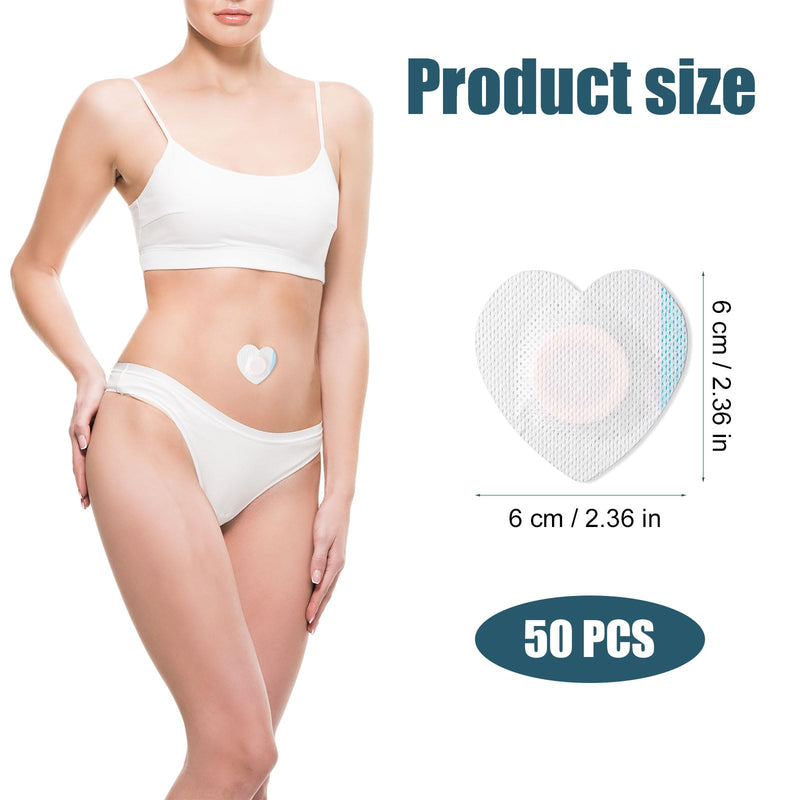 [Australia] - 50pcs Castor Oil Wrap for Belly Button, Heart Shape Self-Adhesive & Highly Absorbent Castor Oil Wrap Pack for Belly Button Pad Patches Waterproof Disposable Cover Stickers (Oils Not Included) 50 