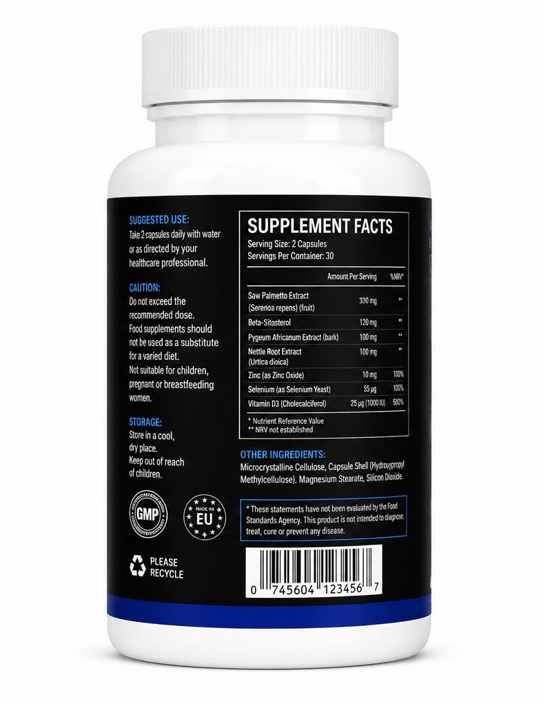 Prostate Max - Advanced Formula Capsules – Prostate Health & Urinary Flow Support Supplement for Men, Daily Men’s Wellness Formula, 60 Capsules