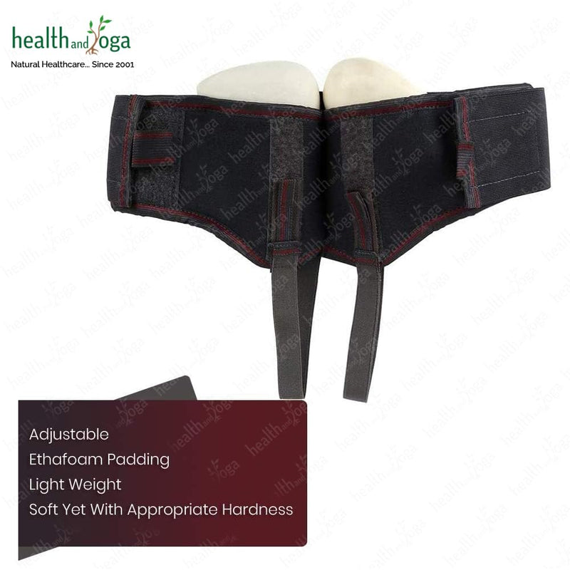 HealthAndYoga™ EasyPress New Comfortable Hernia Belt for Men – Inguinal Hernia Support Truss - Abdominal Binder Brace with Adjustable Self-Stick-on Bands (Medium) Medium