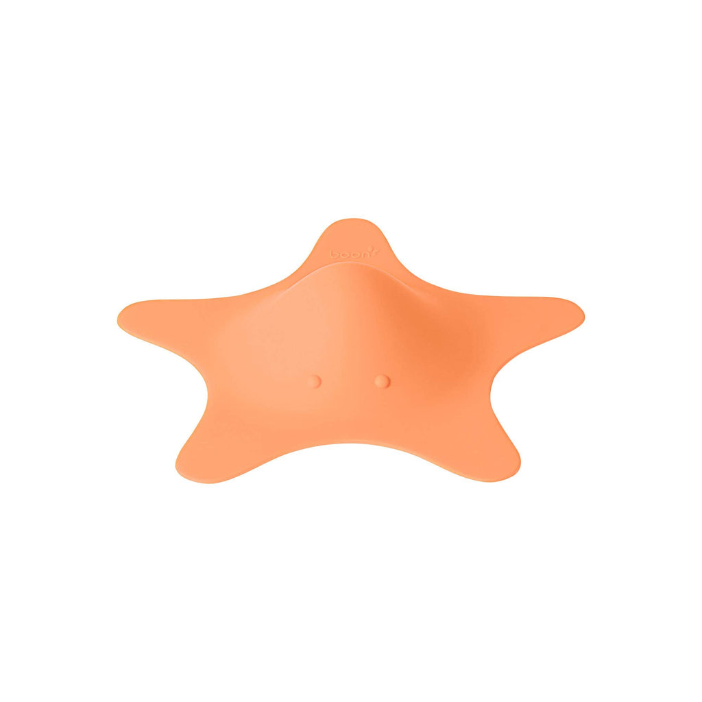 Boon Star Toddler Bathtub and Sink Drain Cover - Starfish Shaped Toddler Bathtub and Sink Drain Cover - Easy to Clean Bath and Sink Stopper - Baby Bath Essentials Orange Drain Cover