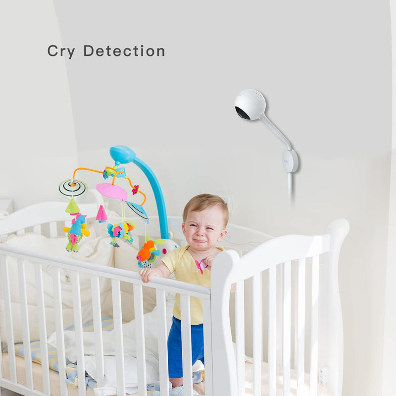 [Australia] - iBaby M2C WiFi Baby Monitor Camera with FHD Audio 1080P with Night Vision Wall Mount Kit Included 2021 Updated Video Audio Quality with Motion Crying Alerts, White M2C with Flexible Tail 