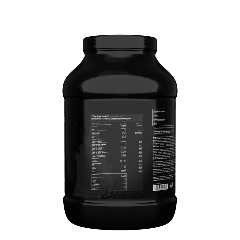 [Australia] - Zec+ Nutrition Bullgainer - 3500 g, chocolate flavor │ Protein powder with vitamins, amino acids and carbohydrates for mass building, Made in Germany 