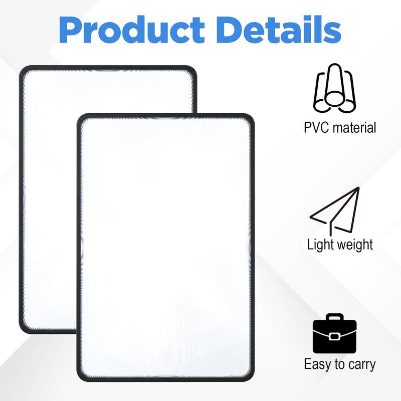 6Pcs Page Magnifying Sheet, 3X 5X Clear Lightweight Optical Plastic Fresnel Lens,2 Sizes Flat Page Magnifier For Reading, Bookmark Flat Magnifier For Seniors Reading Small Prints