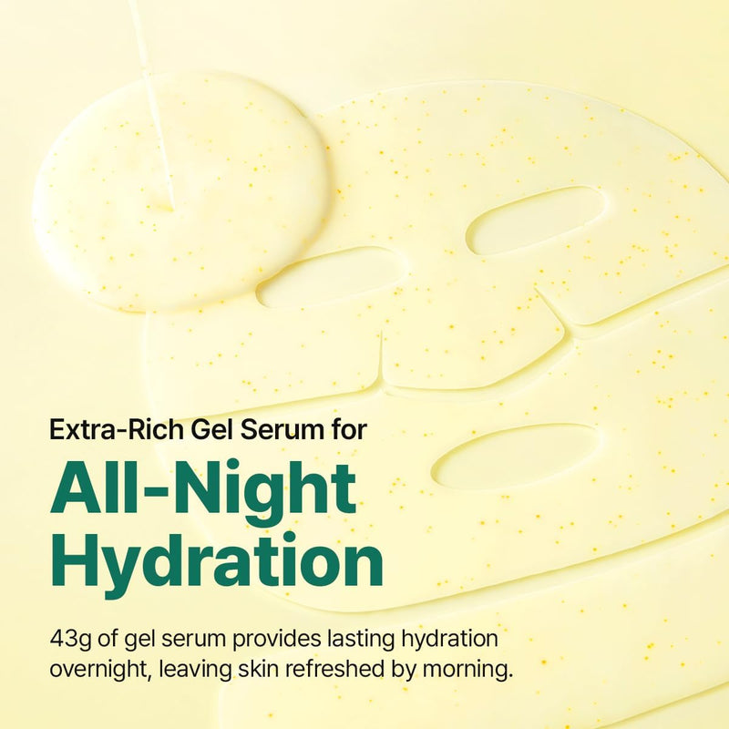 GOODAL Green Tangerine Vita C Gel Mask, Deep Moisturizing Hydrogel Essence, Vitamin C Face Mask for Glass & Glow Skin, Overnight Facial Mask, Jelly Mask for Sensitive Skin, Korean Skin Care, 5EA