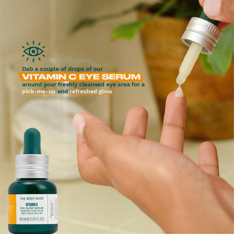 The Body Shop Vitamin C Eye Glow Serum - Illuminating And Brightening For Eye - 0.3 Fl Oz | Lightweight eye serum helps reduce dark circles and even the eye area for a brighter, refreshed, well-rested look
