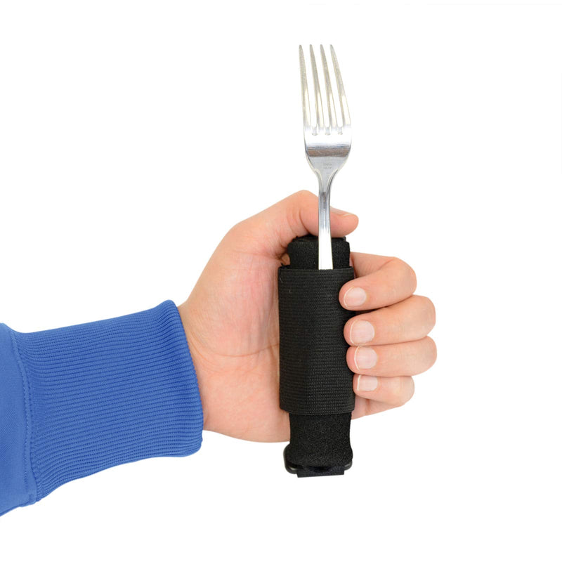 [Australia] - Sammons Preston Universal Holder Strap for Elderly, Hand Cuff with Pocket for Holding Cutlery, Pens, Toothbrushes, & Daily Living Tools, Adjustable Velcro Implement Holder for Weak Grip and Arthritis 1 