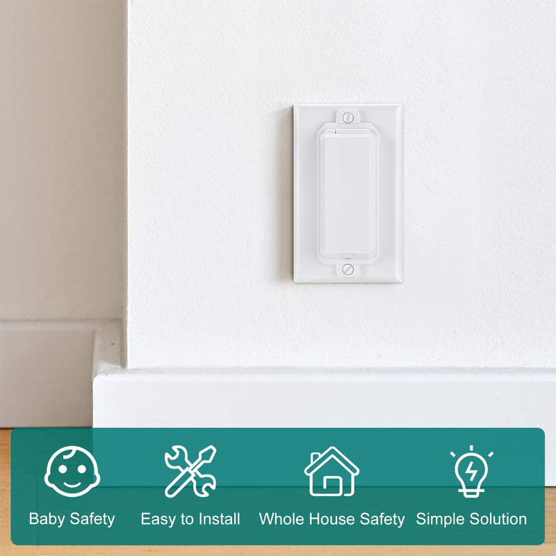 [Australia] - Light Switch Cover Guard, Child Proof Wall Switch Cover Protects Your Lights or Switches from Being Accidentally Turned ON or OFF by Children and Adults, Rocker Style (White, 2 Pack) 