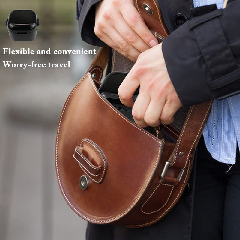 Denture Soak Container, Portable Denture Bath Box Cup, No-Leak Denture case,Retainer Cleaning Box Complete Clean Care for Dentures, Clear Braces, Mouth Guard, Night Guard & Retainers(Black) Black