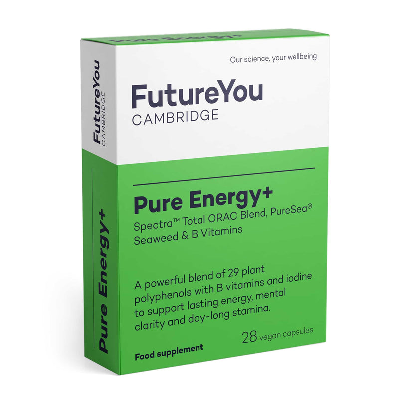 PureEnergy+ Multivitamins Nutritional Supplements – Vitamin B2 and Iodine Supplement – 28 Day Supply – Capsules to Support Fatigue and Tiredness – Food Supplements by FutureYou Cambridge