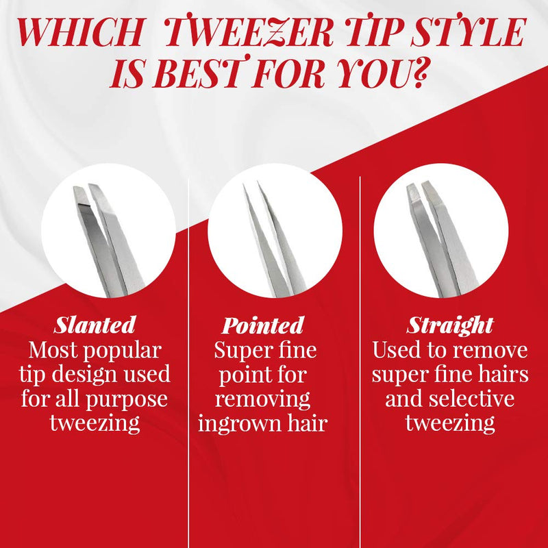 Rubis Switzerland Slanted Tip Tweezer-Silver