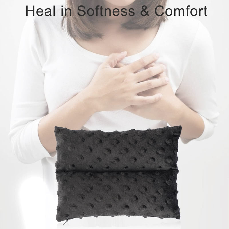 [Australia] - Little Port Pillow Heart Surgery Pillows for Chemo Port After Open Heart Surgery Recovery Gifts Bypass Pacemaker Must Haves Protector Cushion Minky Dot Black 