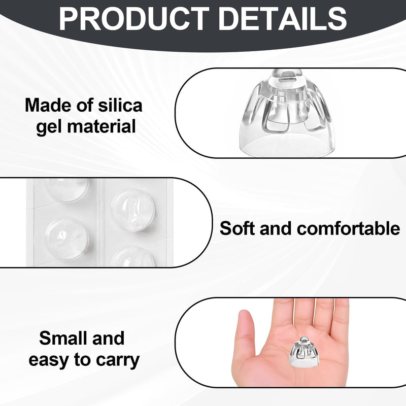 Hearing Aid Domes, Pack of 10, 8 mm Open Silicone Replacement Domes, Transparent, Compatible with Oticon Minifit Hearing Aids