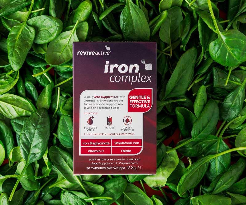 Revive Active Iron Complex - Gentle, Highly Absorbable Iron Bisglycinate with Vitamin C, B Vitamins, Copper & Folate - Supports Energy, Red Blood Cell Formation & Oxygen Transport - 30 Capsules