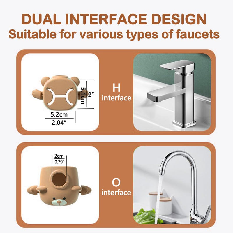[Australia] - DLUCKY Faucet Extender for sink Easy Use Sink Faucet Extenders with Temperature Sensitive for Toddlers, Kids Hand Washing Faucet Extension for Bathroom Sink, Kitchen, Brown 