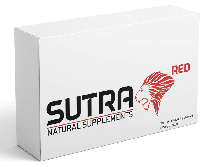 Ultra Strong Sutra Red - (10 Pack) New & Effective 450mg Ginseng Complex Herbal Supplement for Men - Performance, Testosterone, Energy, Stamina & Endurance, 100% Natural