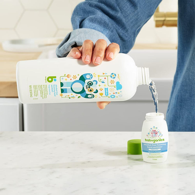 [Australia] - Babyganics Foaming Pump Hand Sanitizer, Alcohol Free, Travel Size, Fragrance Free, Kills 99.9% of Common Bacteria, Moisturizing, 1.69oz (Pack of 6) 1.69 Fl Oz (Pack of 6) 