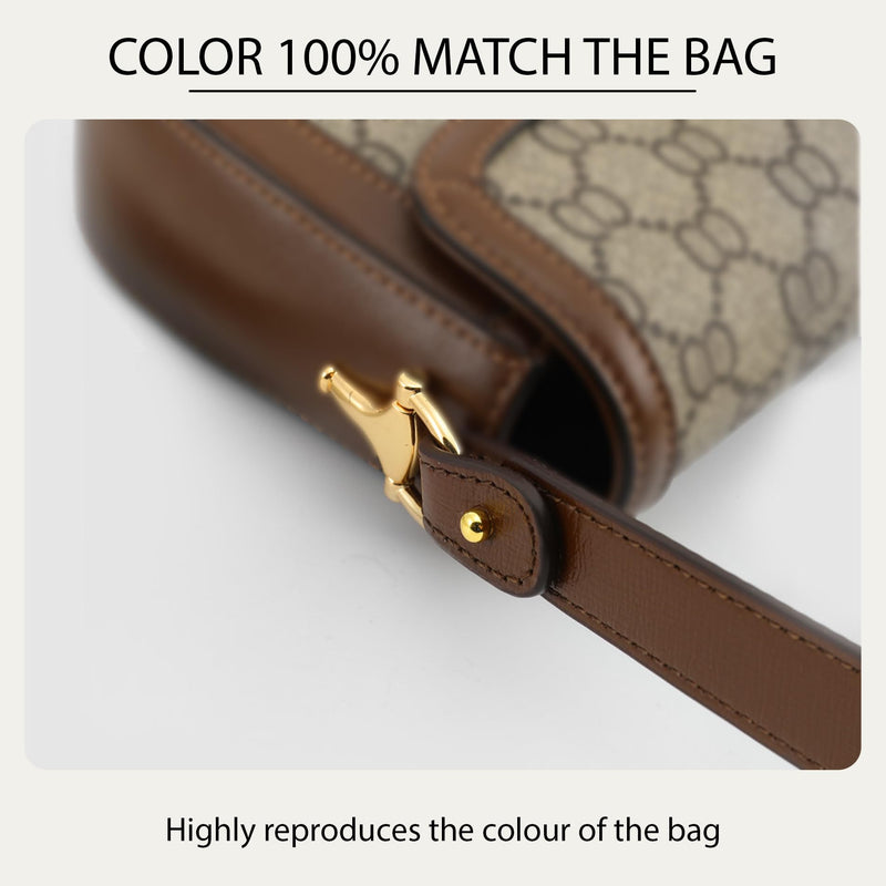 3-Length Genuine Leather Crossbody Strap for Gucci Ophidia Diana | 3 Settings: 75/85.5/106.5 cm (29.5-41.9 Inch), Underarm Shoulder Crossbody, Genuine Cowhide, Gold-Tone Hardware, Brown 0.8"width*41.9"length