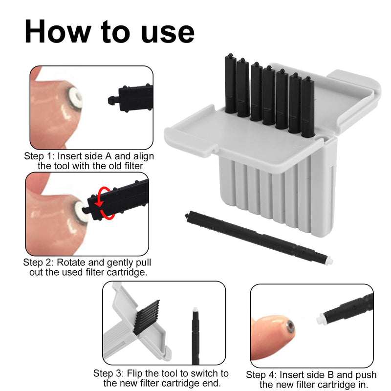 32pcs Hearing Aid Wax Guard Filters & 3pcs Cleaning Kit, Hearing Aid Wax Filters Replacement with Small Brush Ventilation Rod and Dry Wiping Cloth for Phonak Widex & Unitron