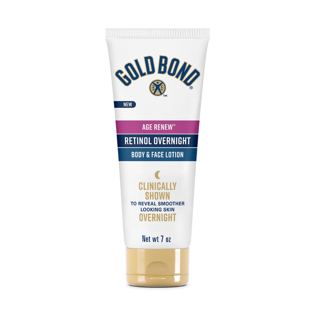 Gold Bond Age Renew Retinol Overnight Body & Face Lotion, With Retinol & Peptide Complex, 7 oz. Retinol Overnight Body & Face Lotions 7 Ounce