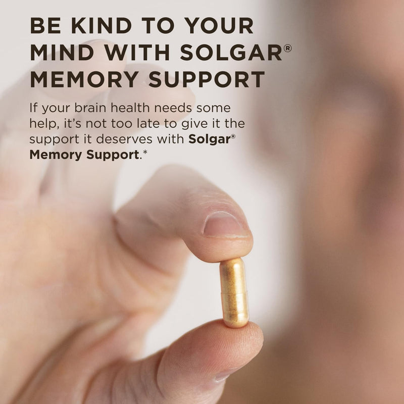 Solgar Memory Support Brain Dietary Supplement for Memory and Focus | Clinically Studied Nutricog, Vitamin D & Huperzine-A, Nootropic Brain Health Supplement, Healthy Aging Support - 30 Servings 30 Count (Pack of 1)