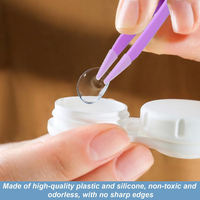 [Australia] - Pack of 6 contact lens insertion aids, contact lens removal, contact lens inserter remover, plastic contact lens sucker, contact lens remover remover with suction cup, colorful contact lens tweezers, pack of 6 