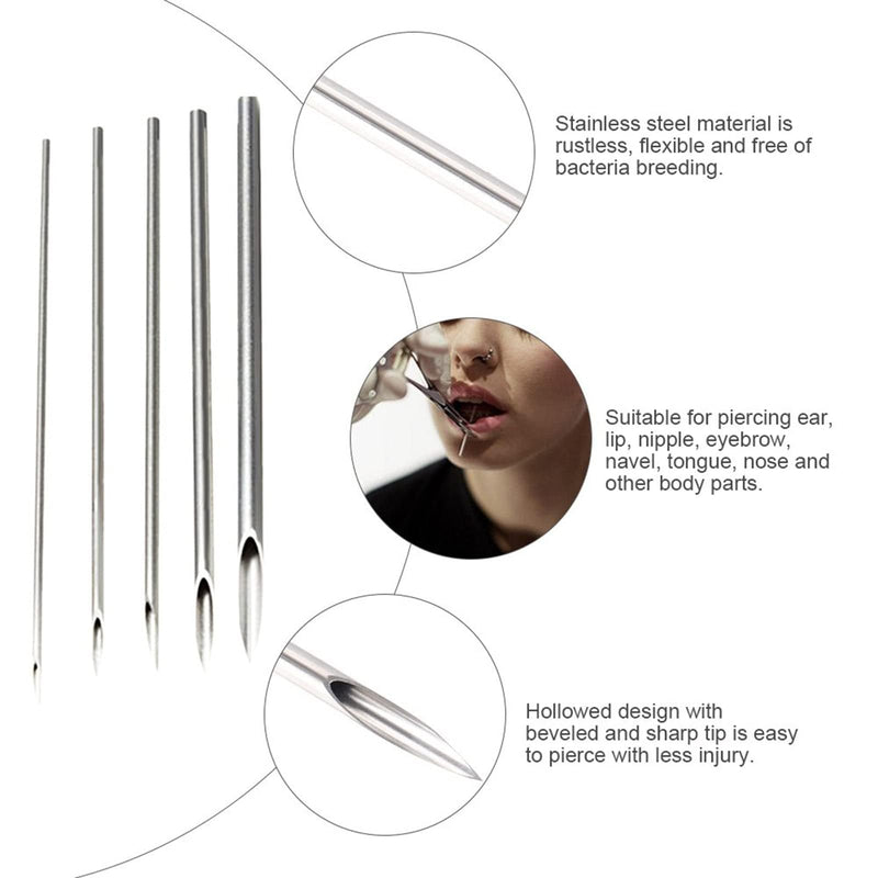 [Australia] - Piercing Kit 35PCS Professional Piercing Kit Includeds 25PCS Mixed 12G 14G 16G 18G 20G Ear Nose Piercing Needles 2PCS Piercing Clamps 6Pcs Clean Tools 2 Gloves for Ear Nose Piercing Kit 