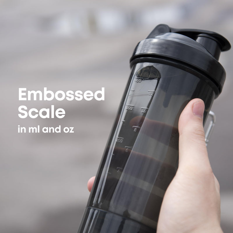 [Australia] - Smartshake Slim 4-Pack Protein Shaker Bottle 400 ml | 13.5 oz – Storage Included - Leakproof Screw-on Lid - BPA Free – Unisex - (Black, White, Stormy Gray, Cotton pink) Multicolor - Slim 