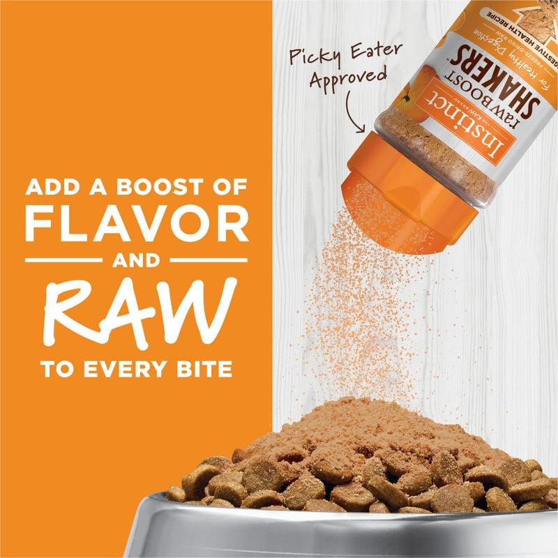 Instinct Raw Boost Shakers, Freeze-Dried Powder, Cat Food Topper - Digestive Health, 5.5 oz. Bottle - PawsPlanet Australia