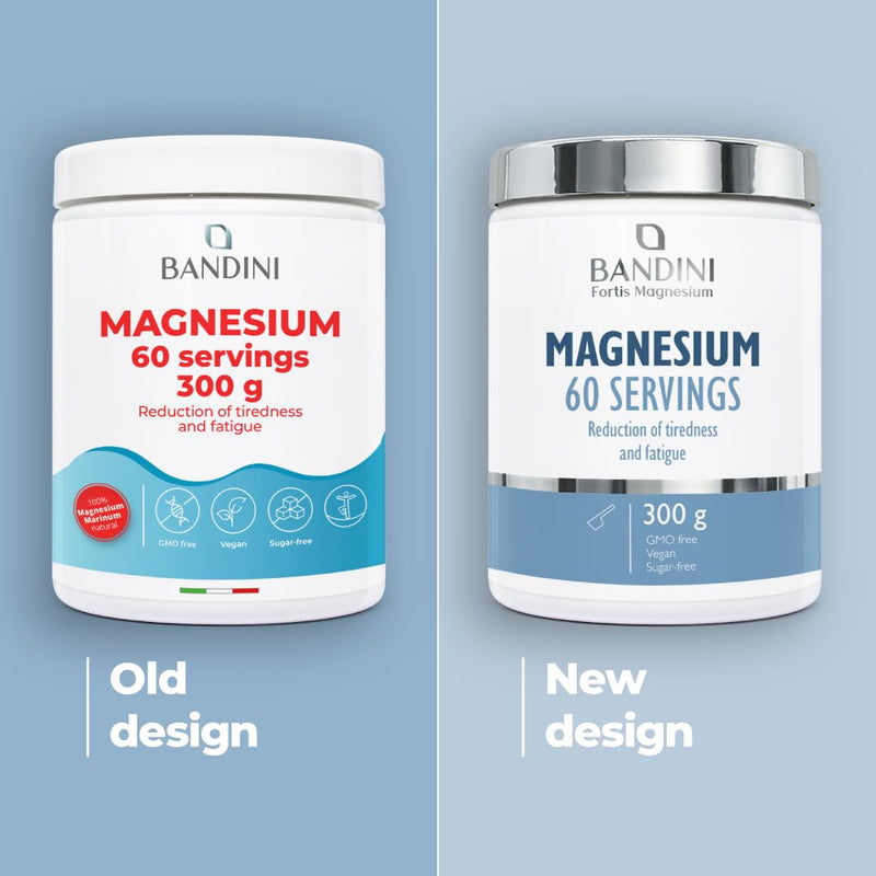 Bandini® Magnesium Powder 430mg - Pure Magnesium 60 Servings, Magnesium Carbonate Source of Magnesium Citrate, Intestinal Well-Being Supplement for Constipation, Anxiety, Stress, Memory (300g)