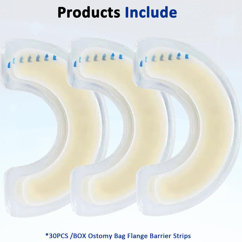 [Australia] - 30PCS Ostomy Barrier Strips, Medical Hydrocolloid Ostomy Supplies, Elastic Barrier Strips, Waterproof Leak-Free Skin Adhesive Barrier Tapes for Stoma Colostomy Bags 