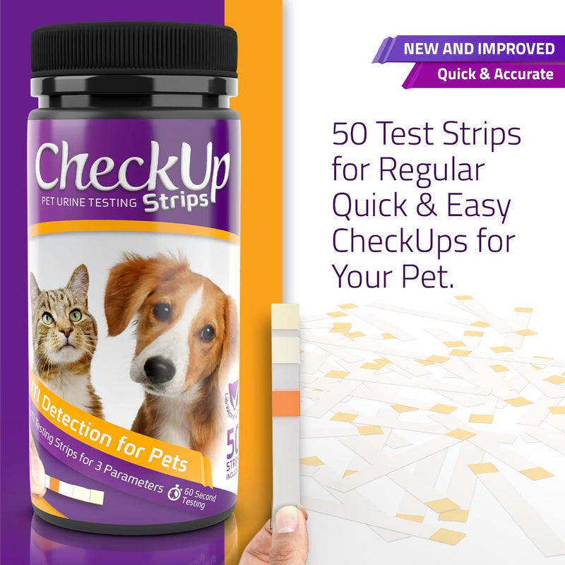 CheckUp Dog P-Pole Sample & Test UTI Bundle - P-Pole Telescopic Pole, Cup, Pipette and Vial for Dog Urine Collection with CheckUp pH, Leukocytes, and Nitrite Levels Testing Strips x 50