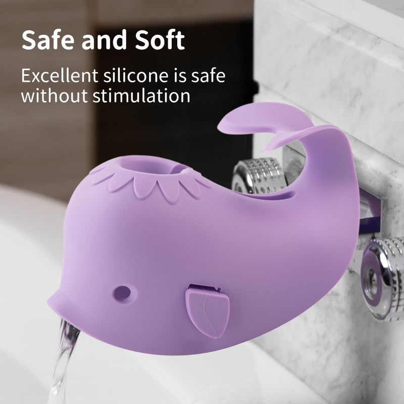 [Australia] - Bathtub Faucet Cover for Baby Bath Spout Cover, Kids Shower Head Protector Bathtub Spout Guard Toddlers Protection Accessories(Whale-Purple) Purple Whale 