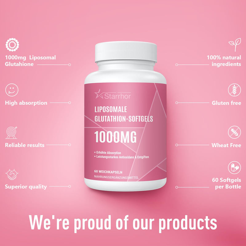 [Australia] - Liposomal Glutathione Capsules 1000 mg per Serving, L-Glutathione with Superior Absorption, Soy Free, Gluten Free, Dairy Free, GMO Free, 2 Pack, Total 120 Capsules 60 Pieces (Pack of 2) 