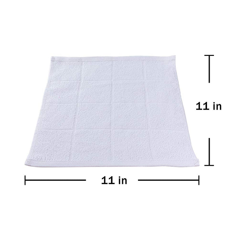 [Australia] - Dishcloths Kitchen Highly Absorbent Dish Rags 100% Cotton Dish Cloths for Washing Dishes, Cleaning (11 x 11 Inches, 12 pcs, White) 11x11 