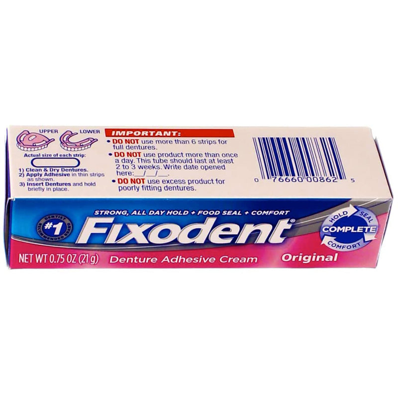 [Australia] - Fixodent Denture Adhesives Cream, Original - 0.75 Oz (Pack of 6) 